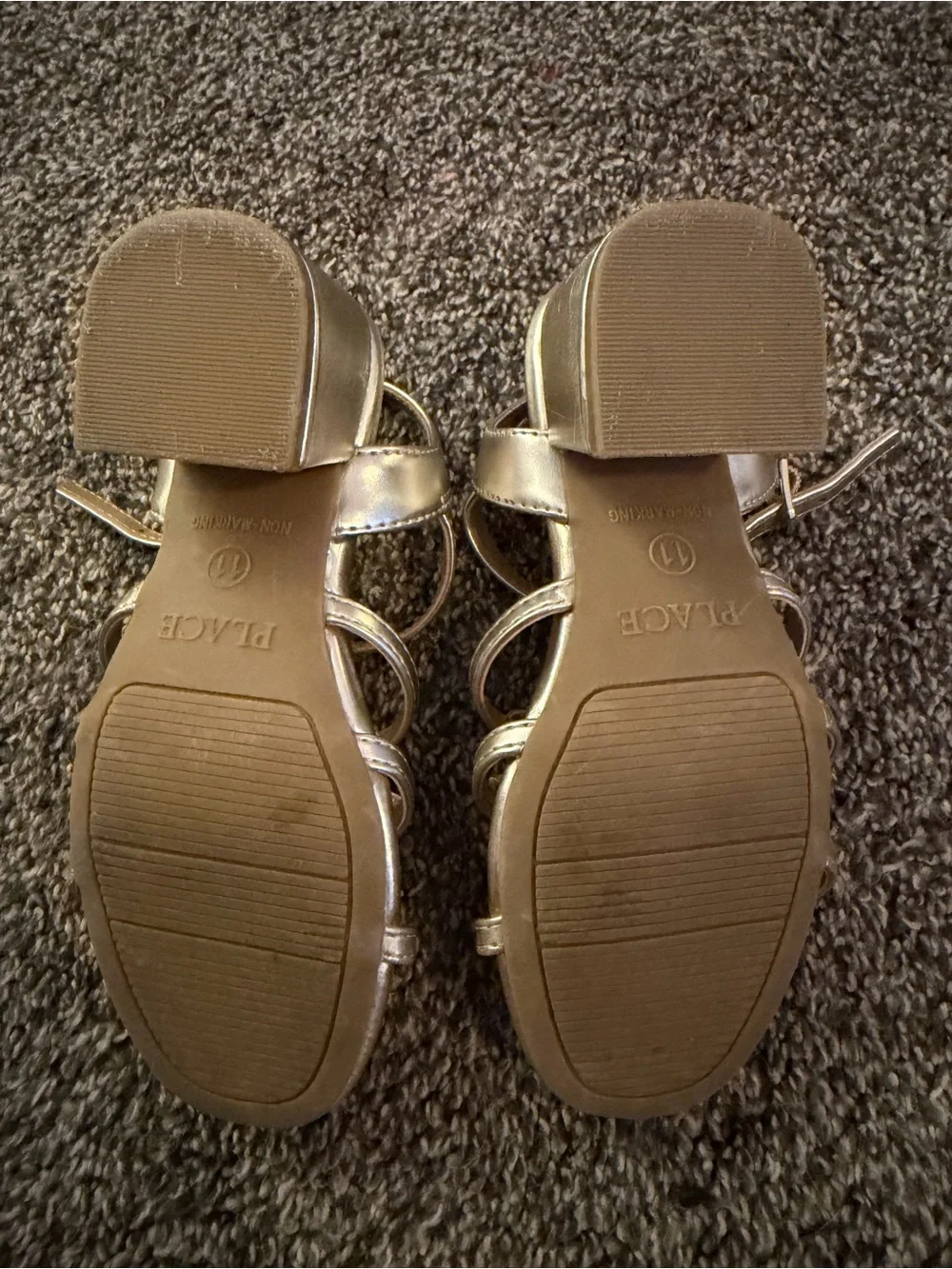 The Children's Place Metallic Gold Bow T-Strap Sandals